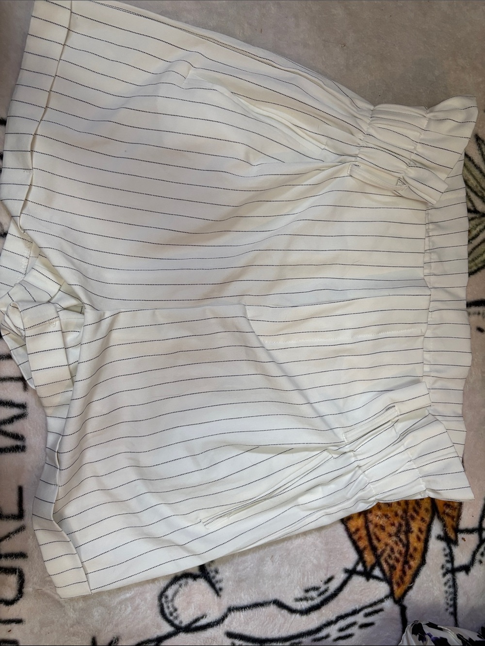 Streetwear Society White Shorts with Black Pinstripes